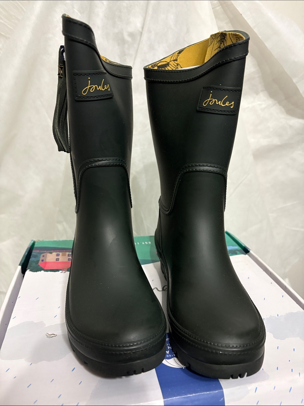 Joules Green Mid-Calf Rain Boots size US 5 NWT
